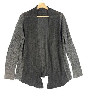 Eileen Fisher‎ Gray long sleeve Cardigan top XS 100% Linen Open front Sweater